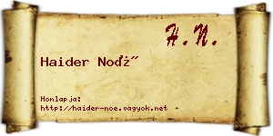 Haider Noé névjegykártya